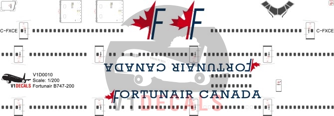 Fortunair Canada -Boeing 747-200 Decal