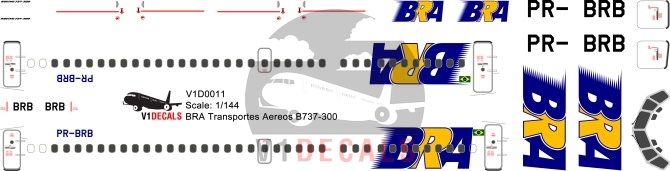 BRA Transportes Aereos -Boeing 737-300 Decal