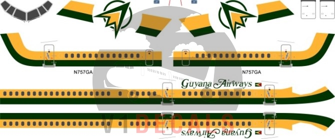 Guyana Airways -Boeing 757-200 Decal