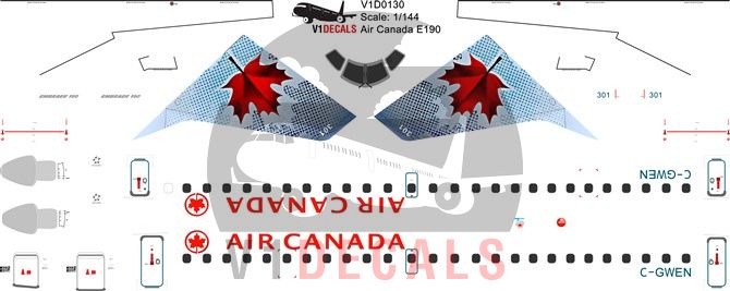 Air Canada Embraer E190 Decal
