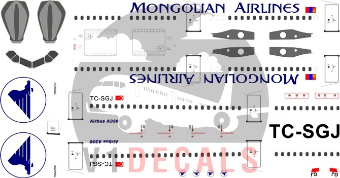 MIAT Mongolian -Airbus A330-300 Decal