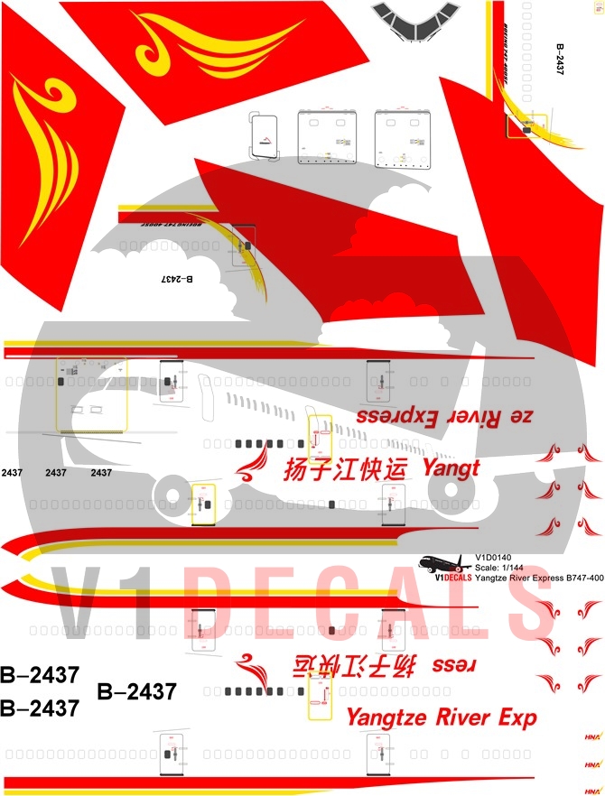 Yangtze River Express -Boeing 747-400 Decal