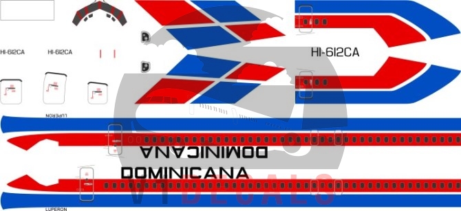Dominicana -Boeing 727-200 Decal
