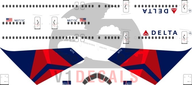 Delta Airlines --Boeing 757-200 Decal