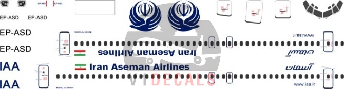 Aseman Iran Airlines -Boeing 727-200 Decal