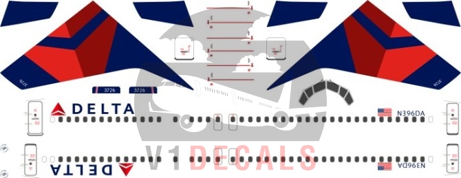 Delta Airlines --Boeing 737-800 Decal