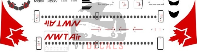 NWT Air (Northwest Territorial) --Boeing 737-200 Decal