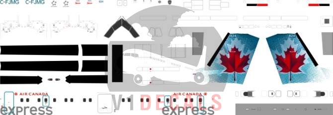Air Canada Express, Air Canada Jazz -DeHavilland Dash 8-100 Decal