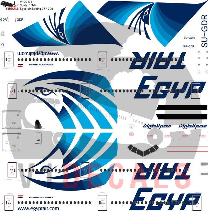 Egyptair Boeing 777-300 Decal