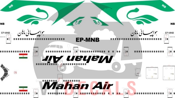 Mahan Air -Boeing 747-400 Decal