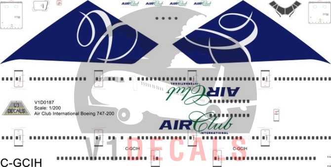 Air Club International -Boeing 747-200 Decal