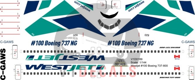 Westjet --Boeing 737-800 Decal