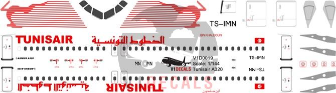 Tunisair Airbus A320 Decal