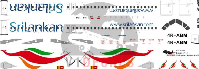 Sri Lankan Airlines Airbus A320 Decal