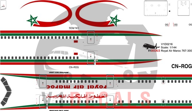 Royal Air Maroc (RAM) -Boeing 767-300 Decal