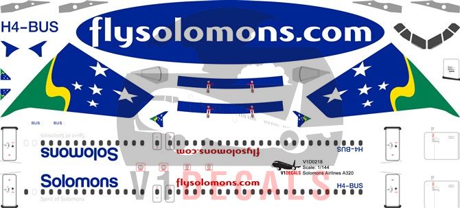 Solomons Airlines Airbus A320 Decal
