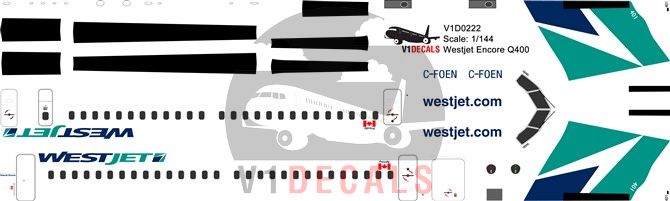 Westjet Encore Bombardier Dash 8-Q400 Decal