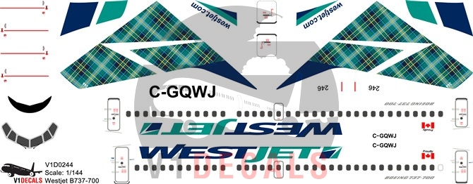 Westjet --Boeing 737-700 Decal