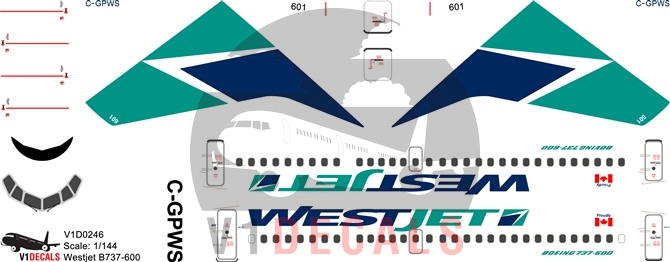 Westjet --Boeing -737-600 Decal