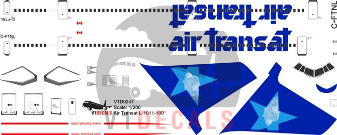Air Transat -Lockheed L-1011-100 Tristar Decal Air Transat -Lockheed L-1011-100 Tristar Decal