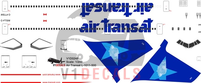 Air Transat -Lockheed L-1011-500 Tristar Decal Air Transat -Lockheed L-1011-500 Tristar Decal