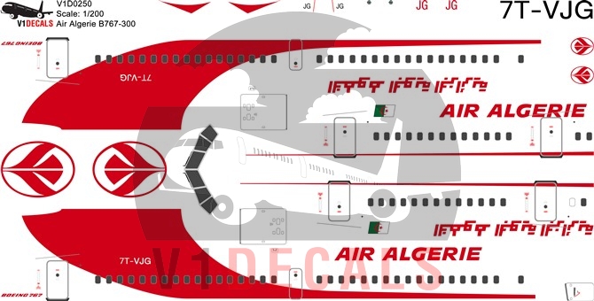 Air Algerie -Boeing 767-300 Decal