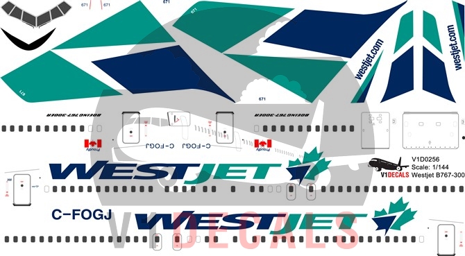 Westjet -Boeing 767-300 Decal