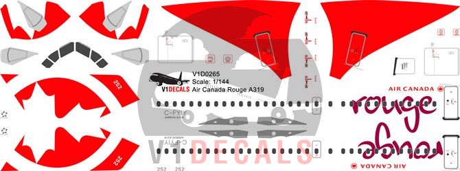 Air Canada Rouge Airbus A319 Decal