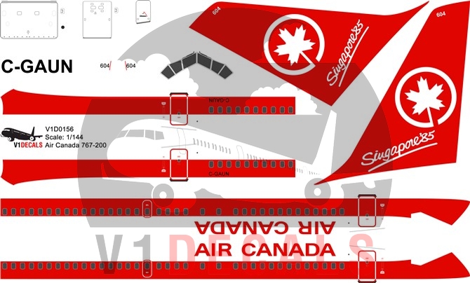 Air Canada -Boeing 767-200 Decal