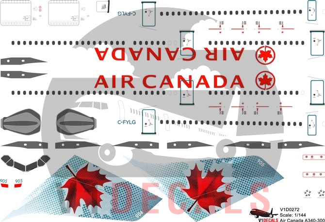 Air Canada -Airbus A340-300 Decal