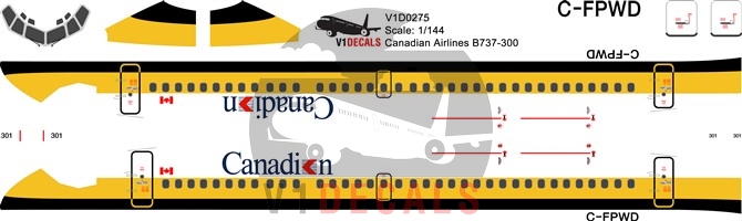 Canadian Airlines, Monarch Airlines -Boeing 737-300 Decal