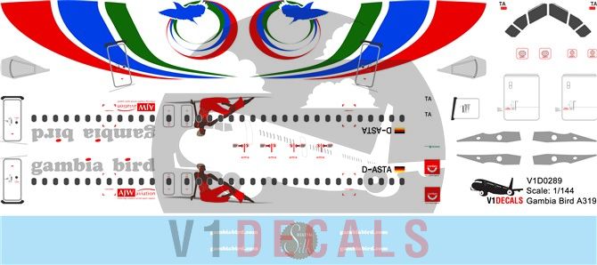 Gambia Bird Airbus A319 Decal