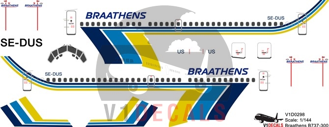 Braathens, Transwede Boeing 737-300 Decal