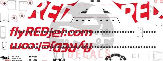 Redjet McDonnell Douglas MD-80 Decal