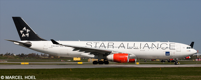 SAS Scandinavian Airlines, Star Alliance Various Airlines Airbus A330-300 Decal