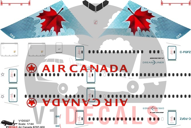 Air Canada -Boeing 787-9 Decal