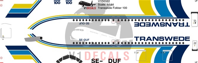 Transwede Fokker F-100 Decal