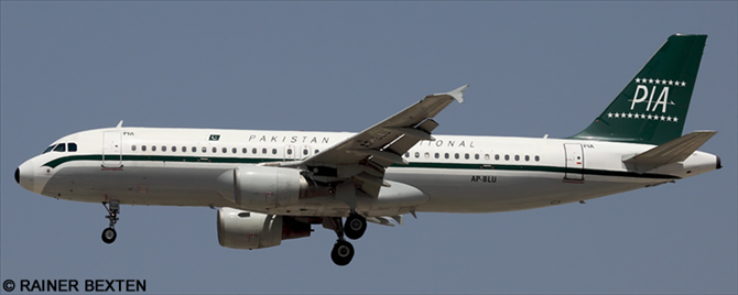 PIA Pakistan International Airlines Airbus A320 Decal