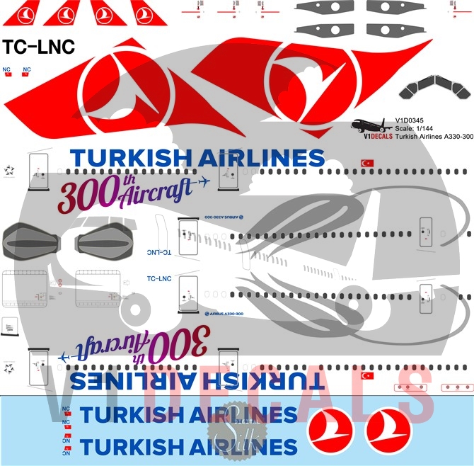 Turkish Airlines Airbus A330-200/-300 Safety Card Lila Top Selten 