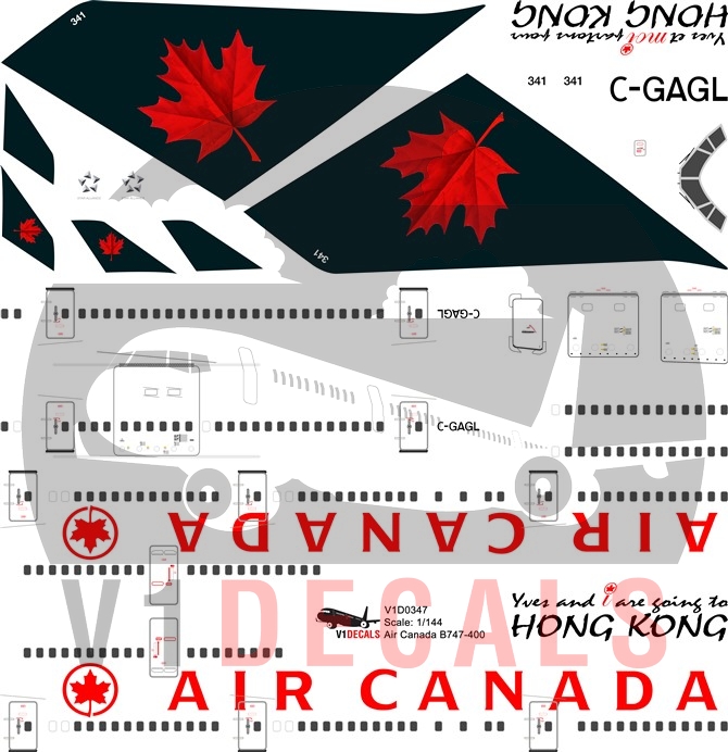 Air Canada -Boeing 747-400 Decal