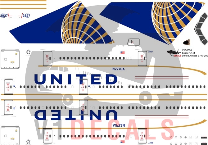 United Airlines -Boeing 777-200 Decal