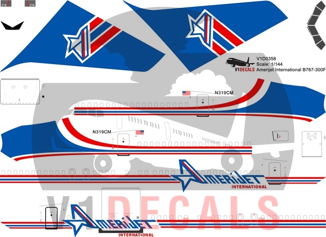 Amerijet International -Boeing 767-300 Decal