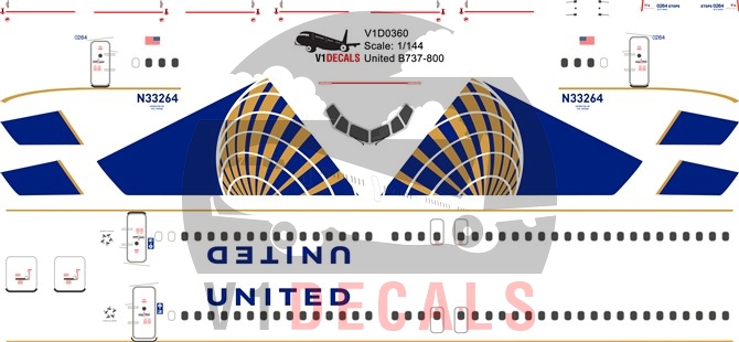 United Airlines -Boeing 737-800 Decal