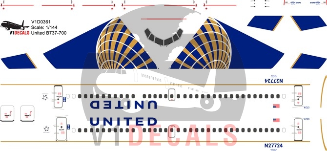 United Airlines -Boeing 737-700 Decal