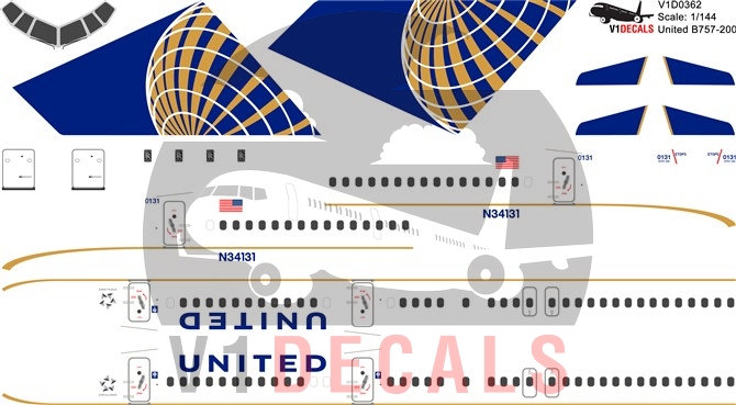 United Airlines -Boeing 757-200 Decal