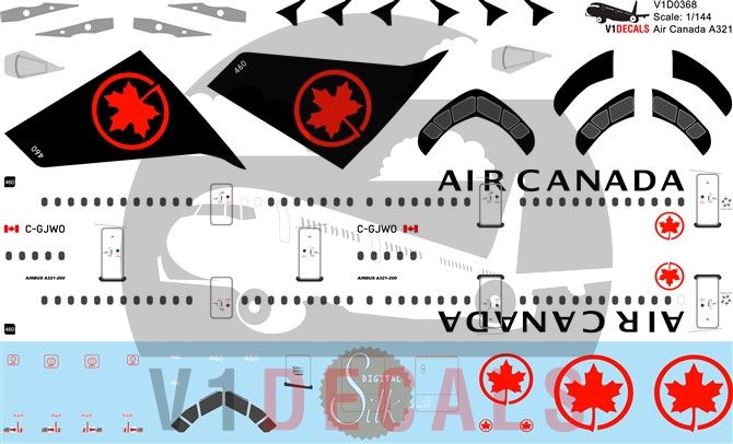Air Canada Airbus A321 Decal