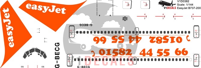 EasyJet -Boeing 737-200 Decal