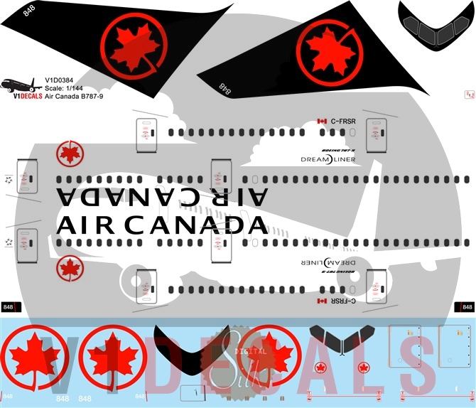 Air Canada Boeing 787-9 Decal