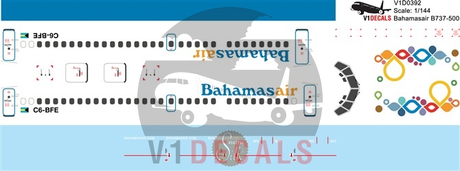 Bahamasair Boeing 737-500 Decal