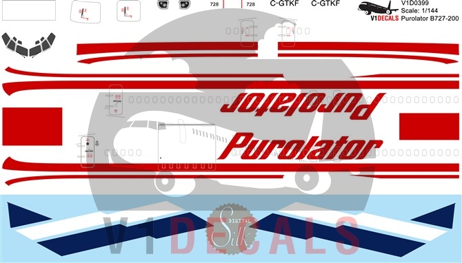 Purolator Boeing 727-200 Decal